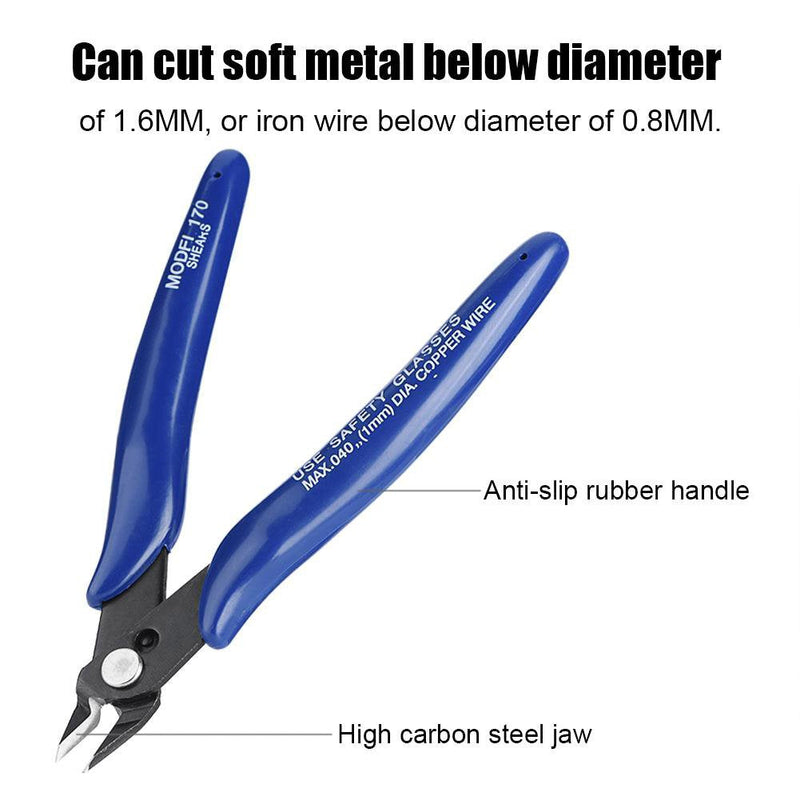Richer-R 3D Printer Wire Cutter, Side Cutting Nippers Wire Cutter Snips Shears Diagonal Pliers Tool Compact, Lightweight, Refined and Comfortable Handle Design