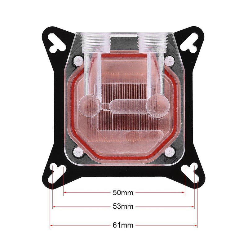 GPU Water Block Water Cooling Cooler Base, Copper POM Metal Water Cooling System Parts Kits for DIY PC Gamer with Waterway Component