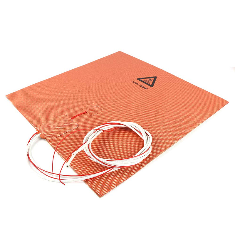 BCZAMD 300 X 300mm (Approx. 12" X 12") 120V 750W Silicone Rubber Heater Mat No Hole/Pad with NTC 100K Thermistor Adhesive for 3D Printer Parts