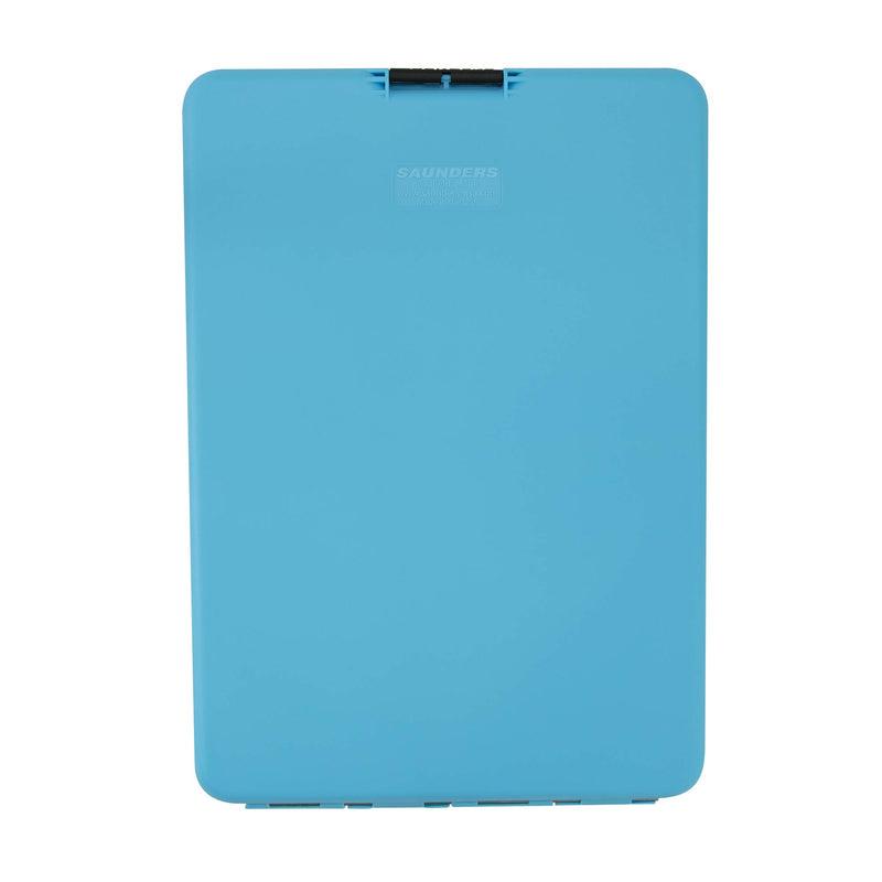 Saunders Sky Blue SlimMate Plastic Storage Clipboard with Low Profile Clip - Portable Mobile Organizer for Home, Office, and Business Use (70204)