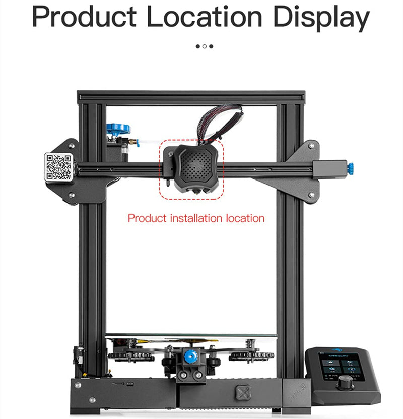 Creality Ender 3 V2 Full Hotend Kit 3D Printer Parts, 3D Printer Accessories Assembled Hotend Nozzle Kit with Dual Fans and ABS Shell for Ender-3 V2