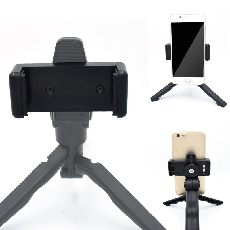 Universal Cell Phone Tripod Mount Adapter, OIMIO Phone Holder Clip Connector Head Used for Monopod Selfie Stick DSLR Travel Mini Flexible Tripod and More(2 Pack) 2pack black