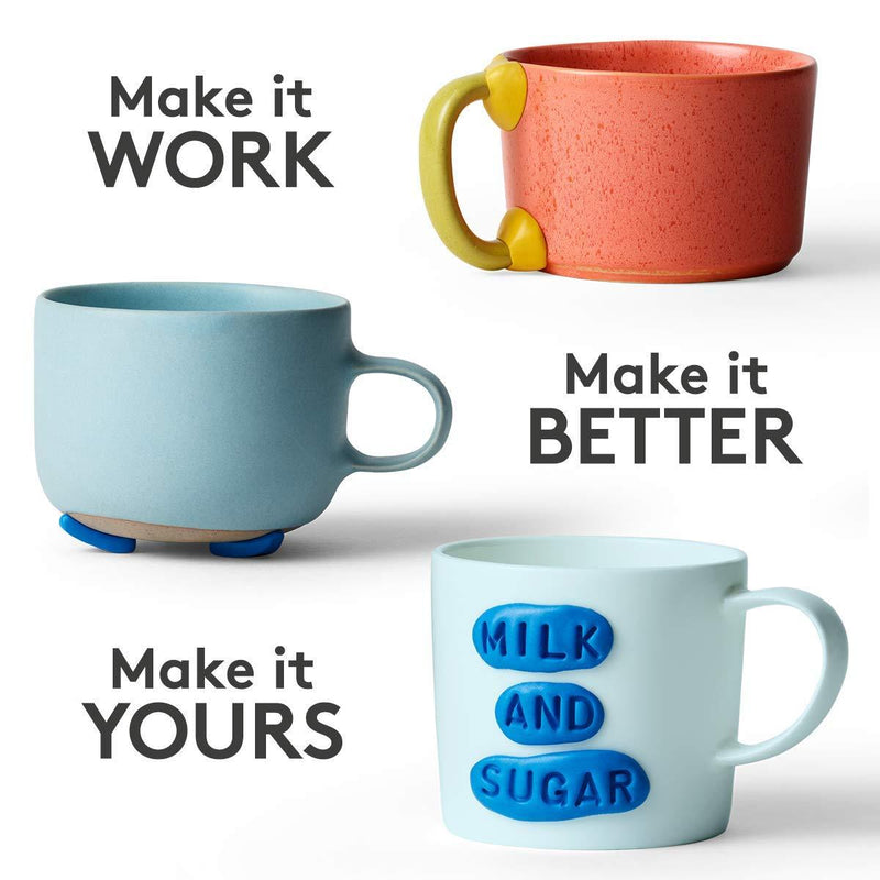 Sugru Moldable Multi-Purpose Glue for Creative Fixing and Making, 3-Pack, Black, White & Gray, 3 Piece