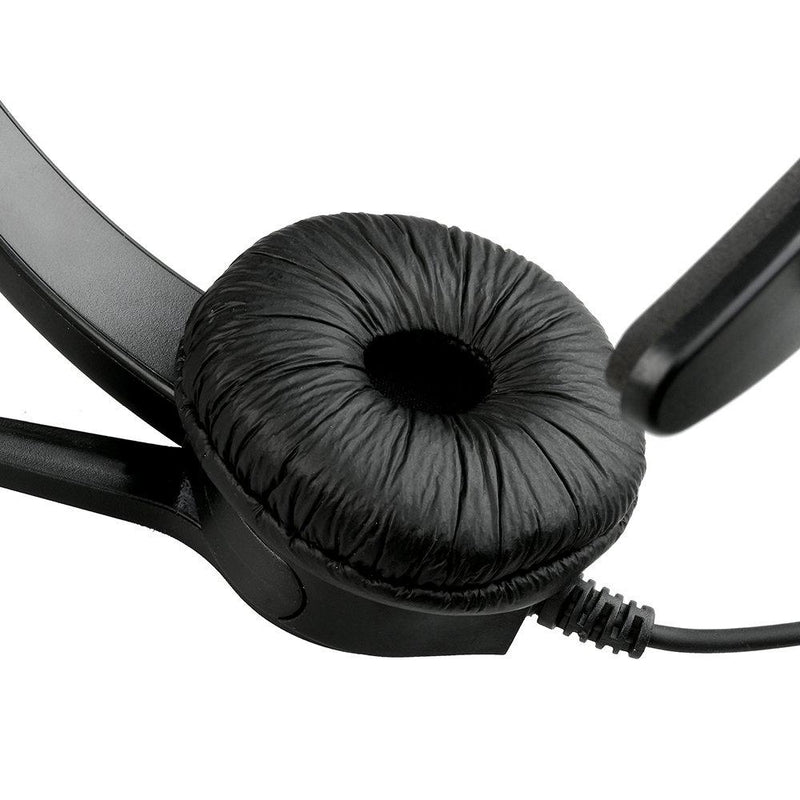 AGPtEK Hands-Free Call Center Noise Cancelling Corded Monaural Headset Headphone with Mic Mircrophone - Cord with USB Plug, Volume Control