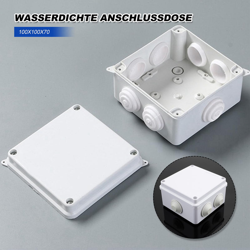 Pack of 4 junction boxes, waterproof junction boxes, ABS housing junction box, waterproof junction box with screws for distribution box, wet room, outdoor, indoor, garden, street