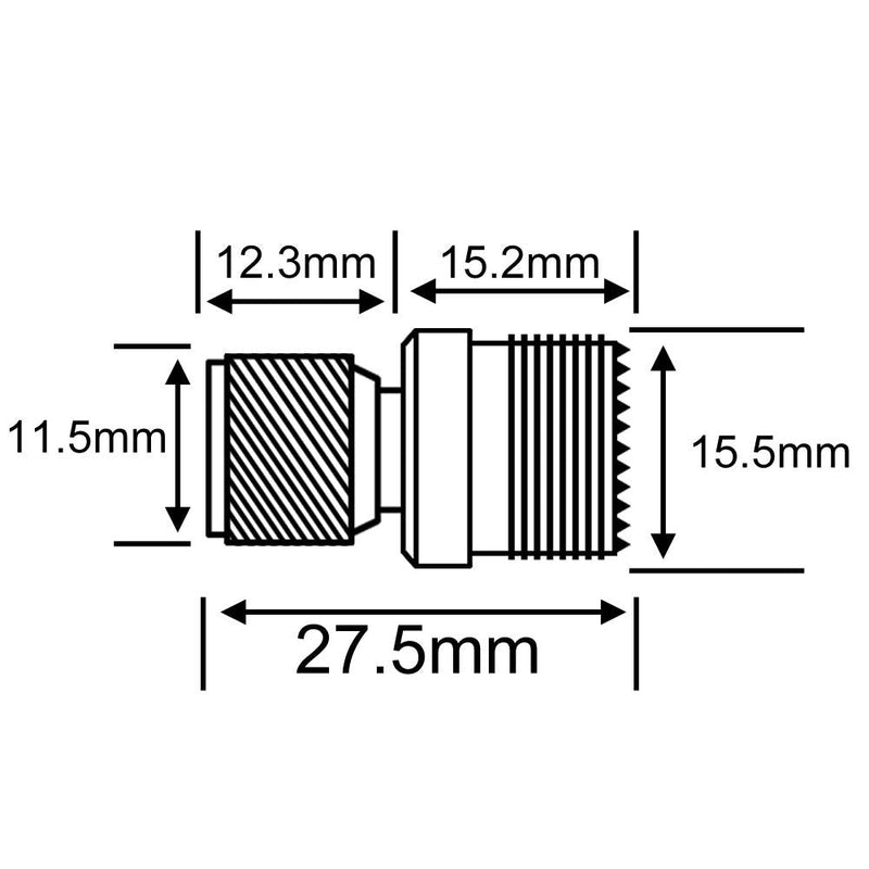 Mini UHF Male to UHF Female SO239 PL259 Connector RF Coax Adapter Pack of 2