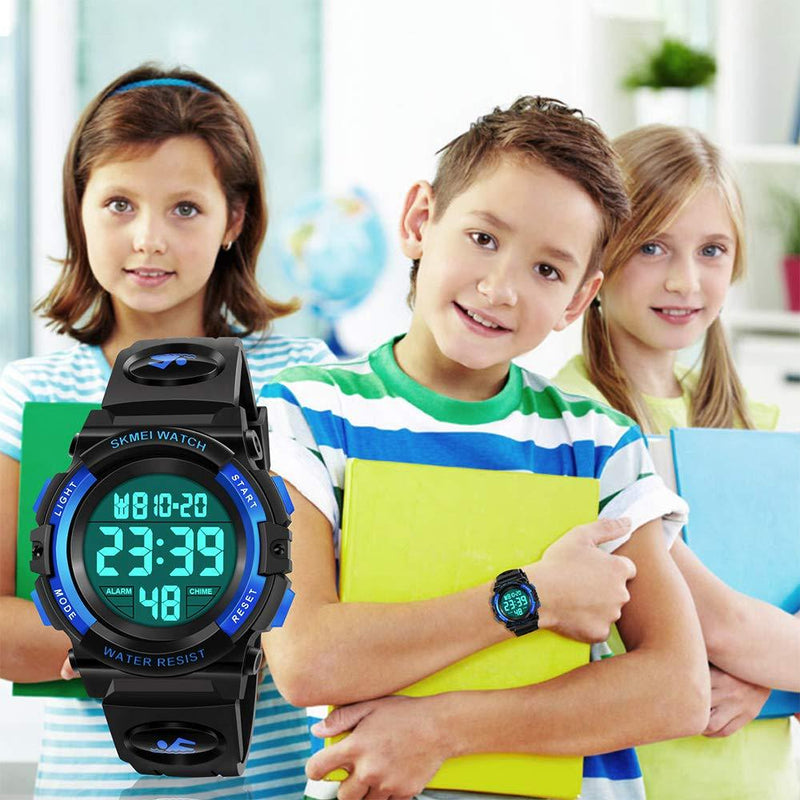 ATIMO LED 50M Waterproof Sports Digital Watch for Kids - Kids Gifts Blue