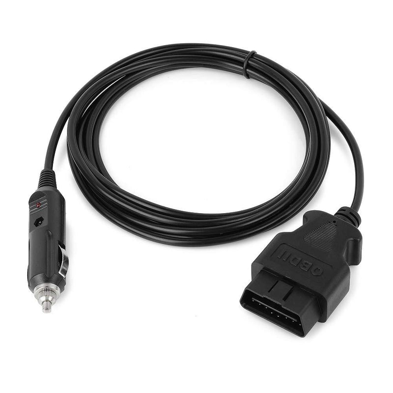 Jtron OBD II Vehicle ECU Emergency Power Supply Cable Car Diagnostic Cable Memory Saver (3Meter) with Alligator Clip-On 12V Car Battery Cigarette Lighter Power Extension Socket