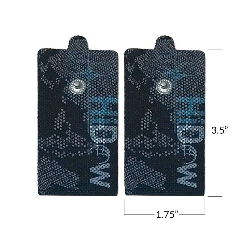 HiDow TENS EMS XL Replacement Pads (2" X 4") Muscle Stimulator Electrodes Gel Pads Reusable Premium Quality 3.5mm snap on