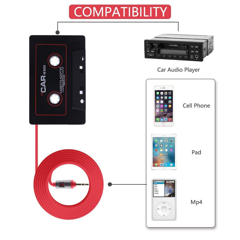 QUMOX Car Audio Tape Cassette Music to Jack AUX for iPod MP3 iPhone 3.5mm Connector UK