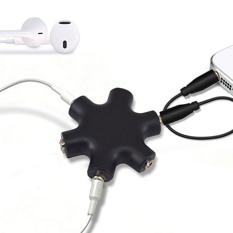 3.5mm Headphone Jack Splitter 3.5 Audio 5 Way 6 Port Female Connector Adapter Audio Earbuds Earphones Plug with 3.5mm Stereo Cable â€¦