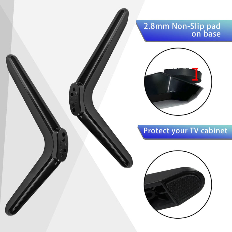 TV Stand Base for Element Roku TV, for Element 300 Series 400 Series 450 Series Smart TV, TV Stand Legs for 24 32 43 50 55 58 65 70 75 Inch Element TV with Screws Set and Instructions, Easy to Install