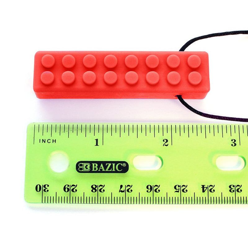 ARK's Brick Stick Textured Chew Necklace Made in The USA (Soft - for MILD Chewing ONLY, Please Read Description for More Options) - Red