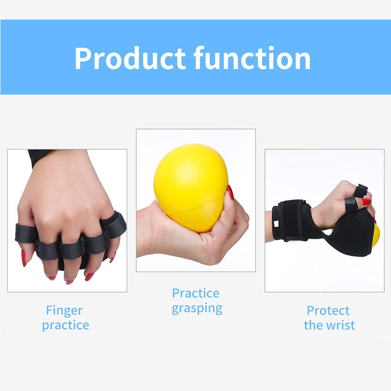 Anti-spasticity Ball Splint Hand Finger for Hand Stroke Hemiplegia Finger Recovery Spasm Dystonia Hemiplegia Finger Training Hand Functional Impairment for Children and Men and Women Medium