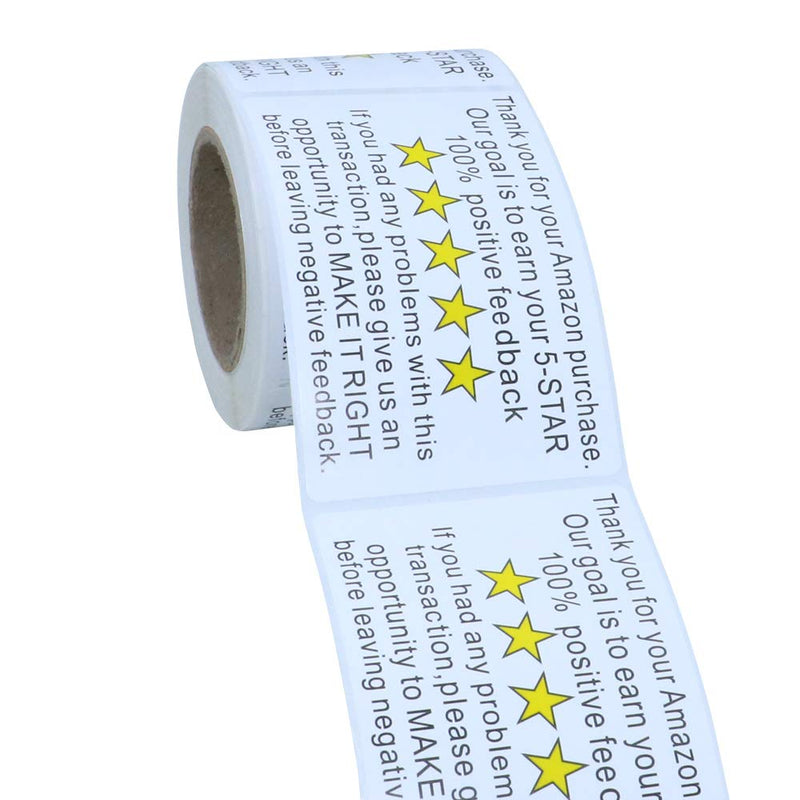 Hybsk 2"x 3" Amazon Thank You for Your Purchase Feedback Shipping Labels Adhesive Label 200 Per Roll