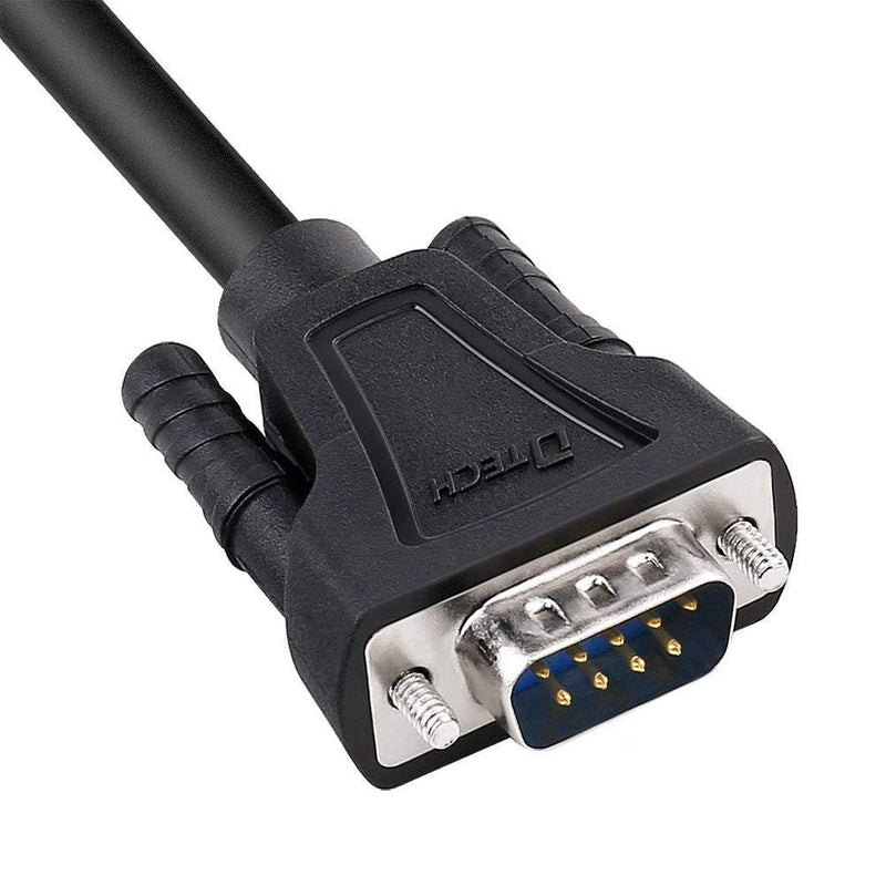 DTECH DB9 9 Pin Serial Cable 6ft Male to Male RS232 Straight Through