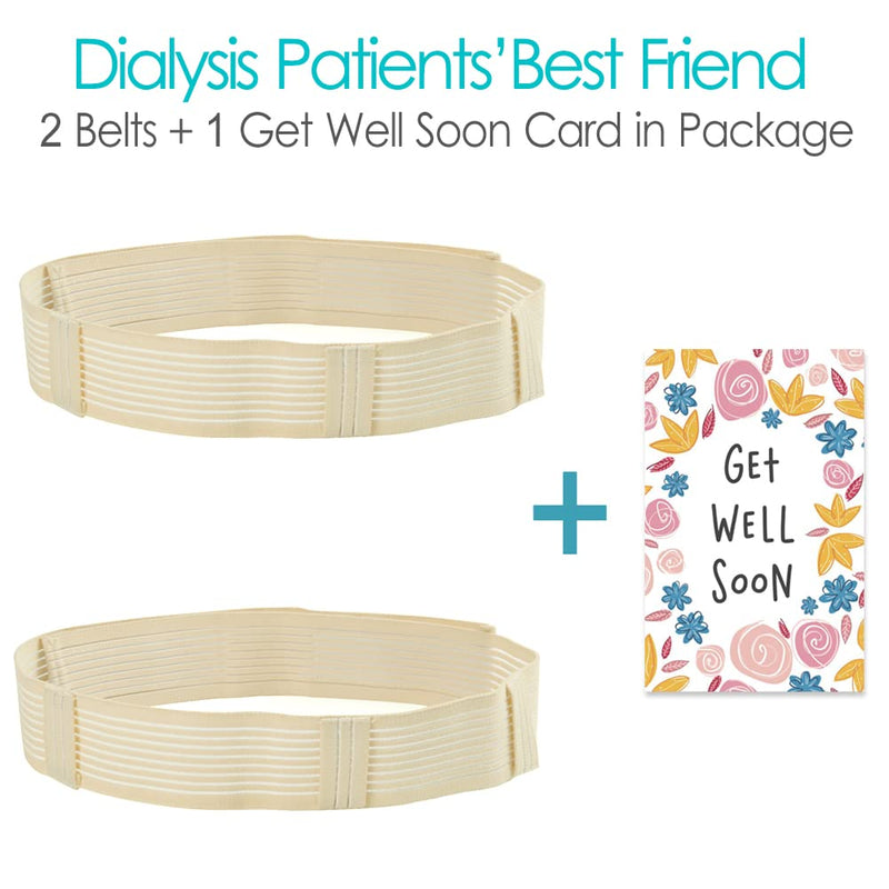[2 Pack] PD Dialysis Belt Breathable Peritoneal Dialysis Accessories Peg J Tube Catheter Belts Holder Feeding Tube Supplies for Stomach Women Men Adults Beige Large (Pack of 2)