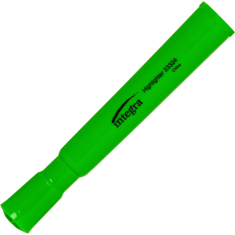 Integra Desk Highlighter, Chisel Tip, Fluorescent Green (ITA33324), (12 pack)