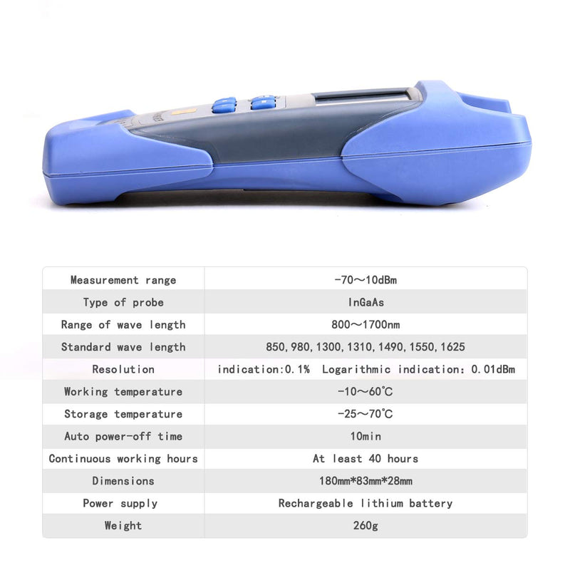 Portable FTTH Fiber Optical Power Meter Optic Cable Tester Network with FC SC Interfaces for CATV Test,CCTV Test and Telecommunication