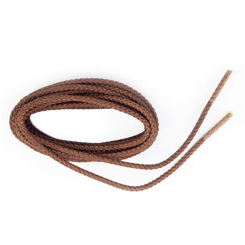 Ironlace Unbreakable Round Bootlaces - Indestructible, Waterproof & Fire Resistant Boot & Shoe Laces, 1500-Pound Breaking Strength/Pair, Brown, ⅛-Inch, 3.2mm Diameter, 45-Inch Eyelet, 1-Pair