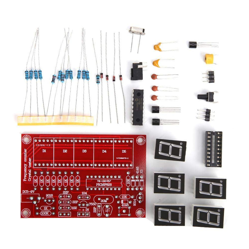 Crystal Oscillator Frequency Counter Tester Meter, DIY 1Hz-50MHz Frequency Indicator Crystal Oscillator Tester Module Kit with 5 Digits Digital Tube Display Red