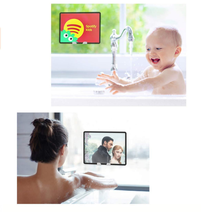 AIRSTIK Cradle Universal Glass Mount Phone Holder Reusable for TikTok & Facetime Compatible with iPhone iPad Cell Phone Accessories Bathroom Kitchen Office Made in USA Glass, Mirrors, Windows (Black) Black