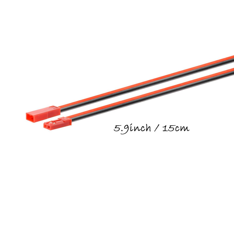 20 Gauge Silicone JST Connector, SIM&NAT 5.9 inch 2 Pin Male Female JST RCY Plug Connectors Cable Wire for LED Lamp Strip RC Toys Battery (10 Pair)