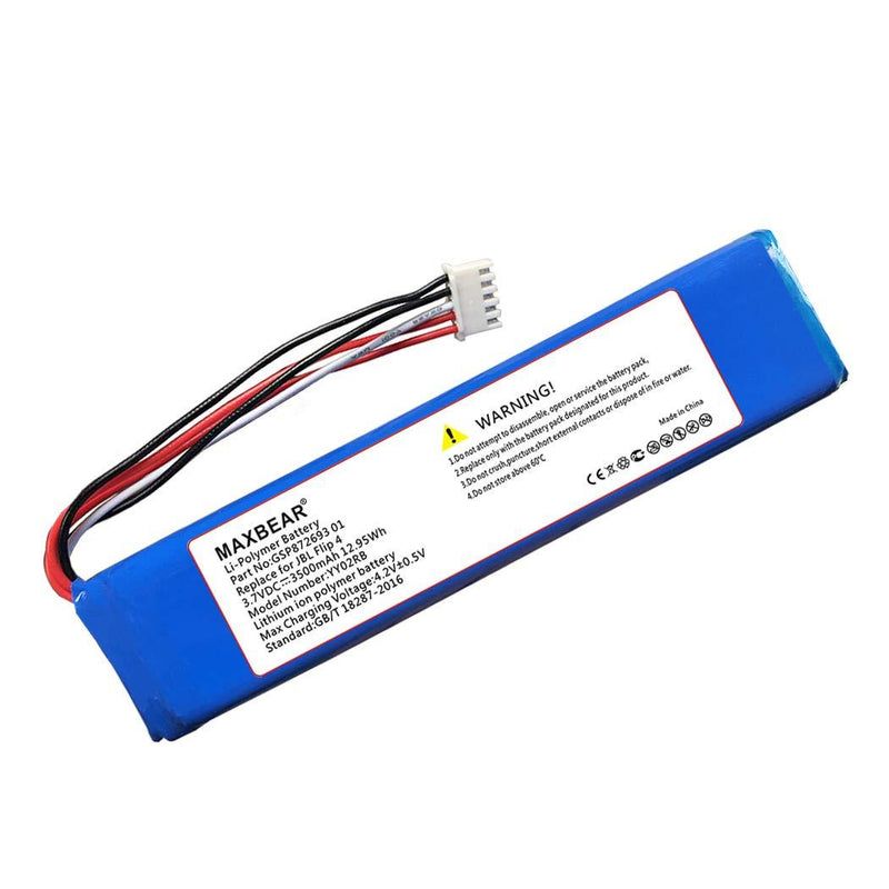MAXBEAR 3500mAh Battery Replacement Compatible for JBL Flip 4 Speaker or Special Edition JBL GSP872693 01 Li-Polymer 3.70V with Repair Tool Kit