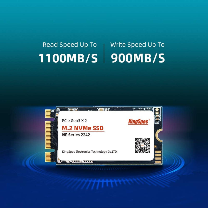 KingSpec 256GB M.2 2242 NVME PCIE SSD 42mm High Performance Internal Solid State Drive for Ultrabookâ€¦ 42MM 256GB black