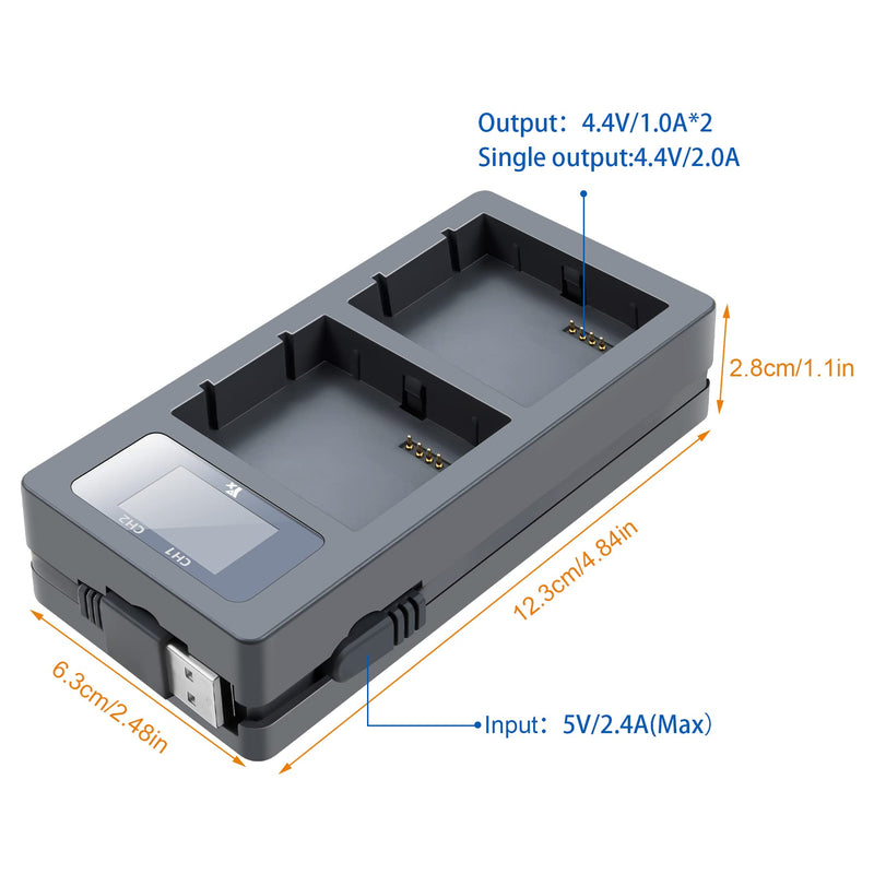 Hanatora LCD Battery Charger for Arlo Pro 3/Pro 4/ Pro 5S 2K,Arlo Ultra/Ultra 2 Camera,Digital Dual Charging Station Accessories