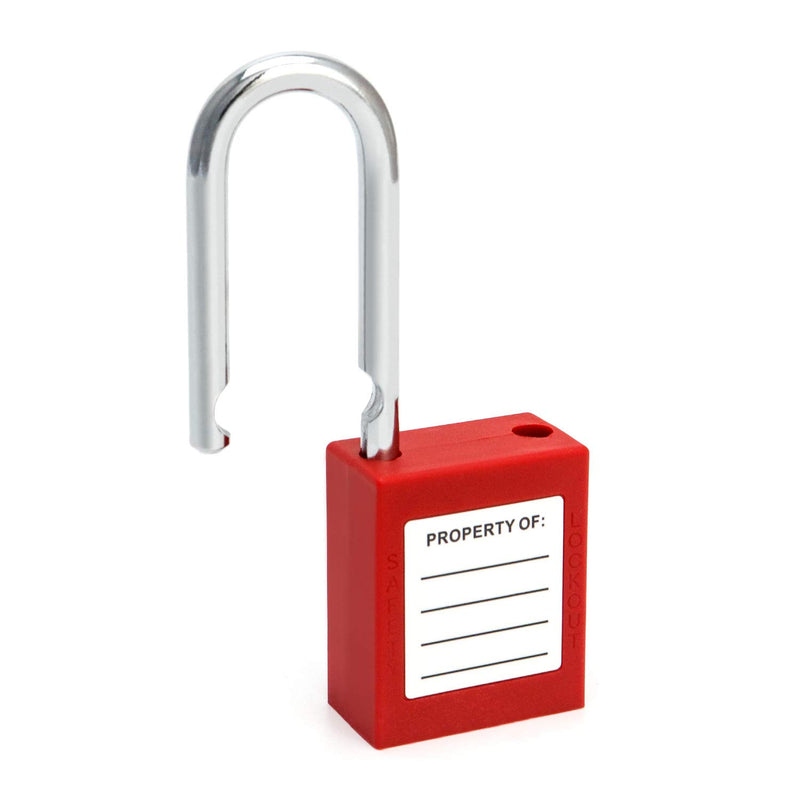 QWORK Red Lockout Tagout Safety Padlock, 2 Padlocks with 4 Keys 2 Pack