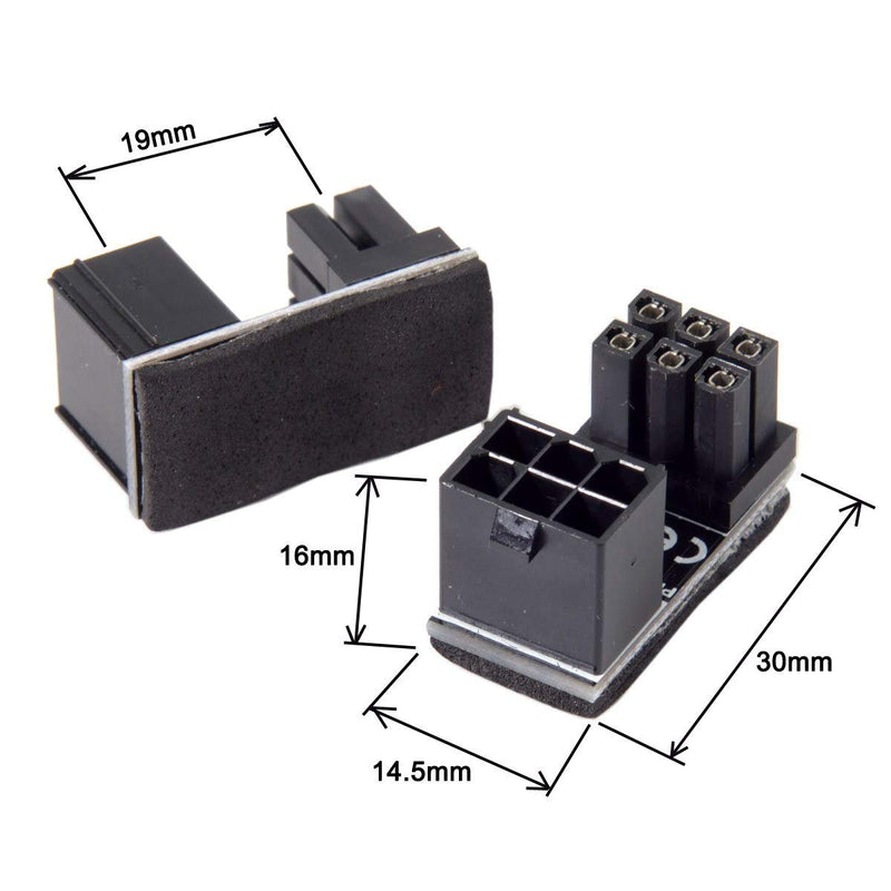 Chenyang 1set ATX 6Pin Female to 6pin Male 180 Degree Angled Power GPU Adapter for Desktops Graphics Card
