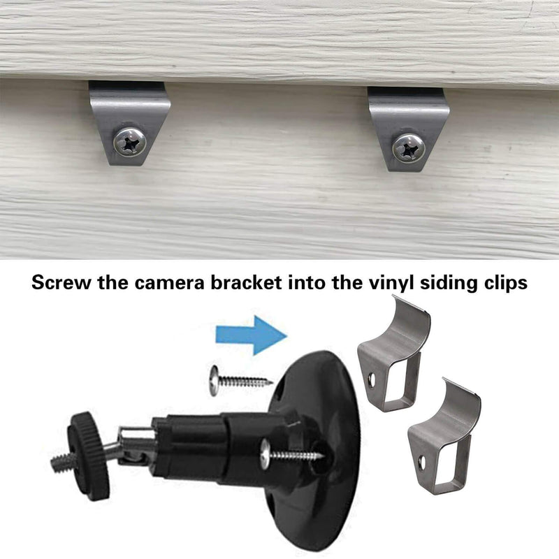 (10 Pack) Vinyl Siding Clips Hooks No-Hole Needed Outdoor Siding Screws Hanger for Mount Home Security Camera 10 Pack