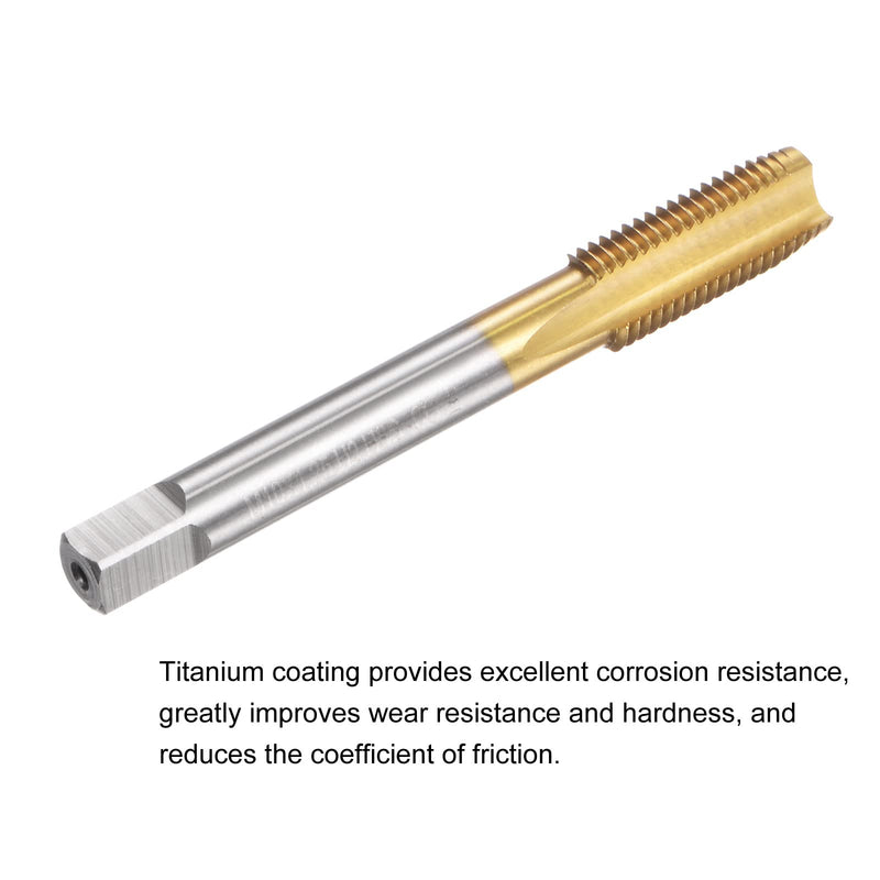 sourcing map tap with straight flute M10x1.25 metric left titanium M35 cobalt HSS