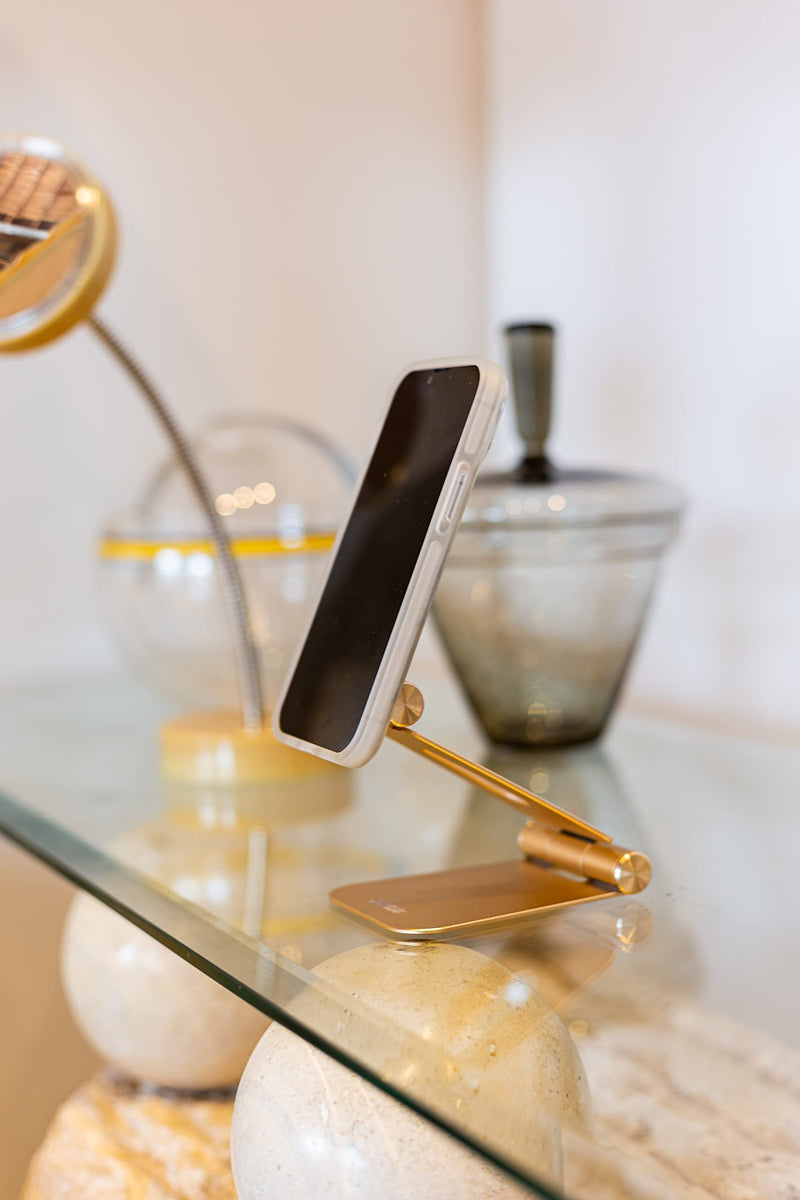 Sonix Magnetic Adjustable Cell Phone Desk Stand Pedestal Compatible with Apple MagSafe (Gold) Gold