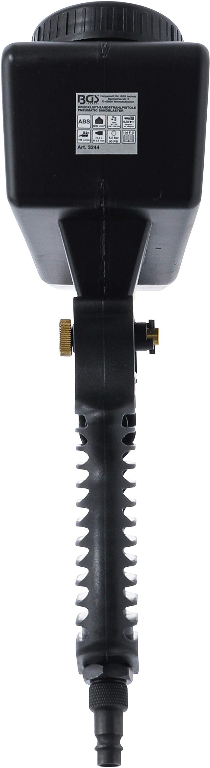 BGS 3244 | Compressed air sandblasting gun | 5mm steel tip | ABS housing sandblasting gun
