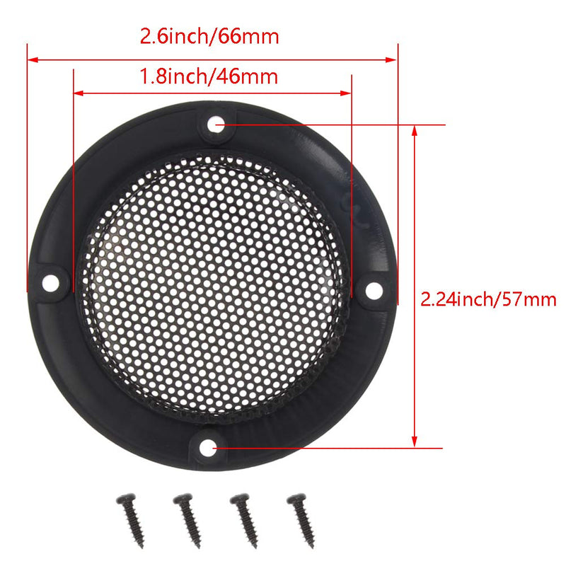 Fielect 2.5 inches Speaker Grill Mesh Decorative Circle Subwoofer Guard Protector Cover Audio Accessories Black Metal Trim 2Pcs 2 Pcs 2.5inch /66mm