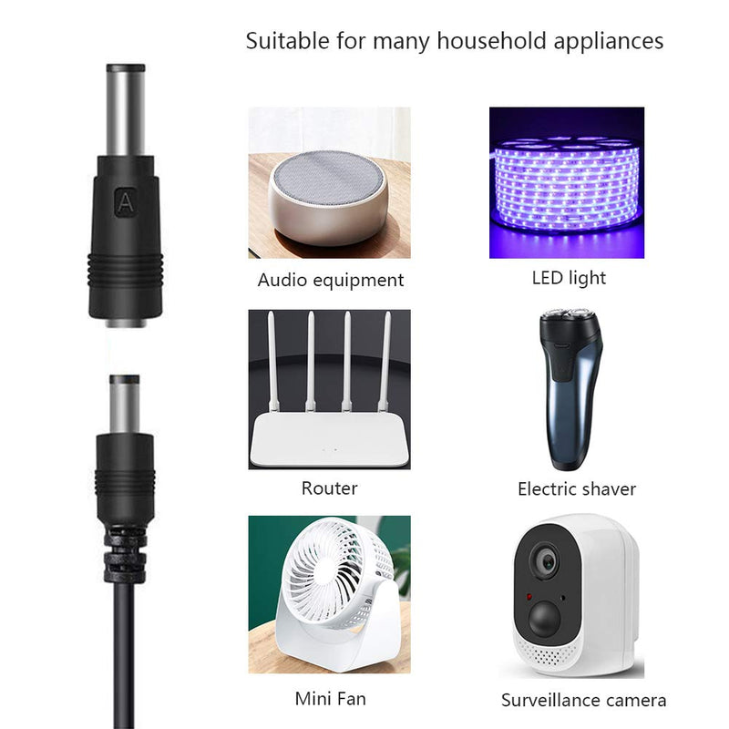 GutReise USB to DC Power Cable,8 Connectors Adapter for HUB Splitter,Mini Fans,DJ Controller, LED Lights, Electronic Devices Routers Speakers LCD CCTV Cameras TV Box