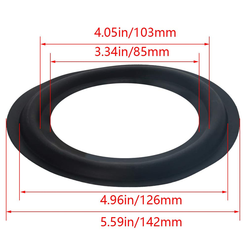 Fielect 5.5inch/142mm Speaker Rubber Edge Surround Rings Replacement Part for Speaker Repair or DIY 2pcs 2 Pcs 5.5inch /142mm