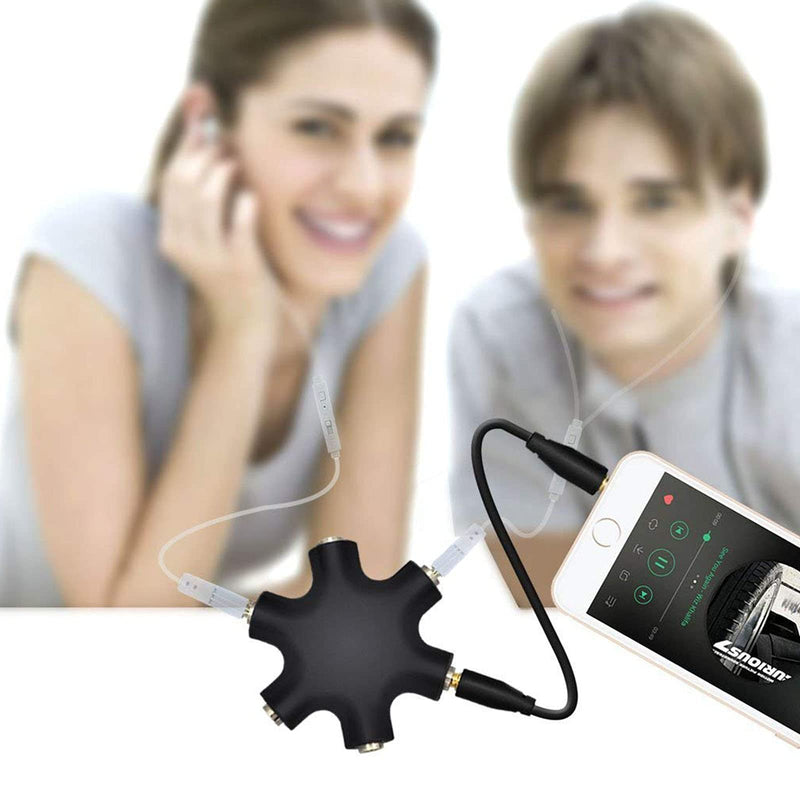 3.5mm Headphone Jack Splitter 3.5 Audio 5 Way 6 Port Female Connector Adapter Audio Earbuds Earphones Plug with 3.5mm Stereo Cable â€¦