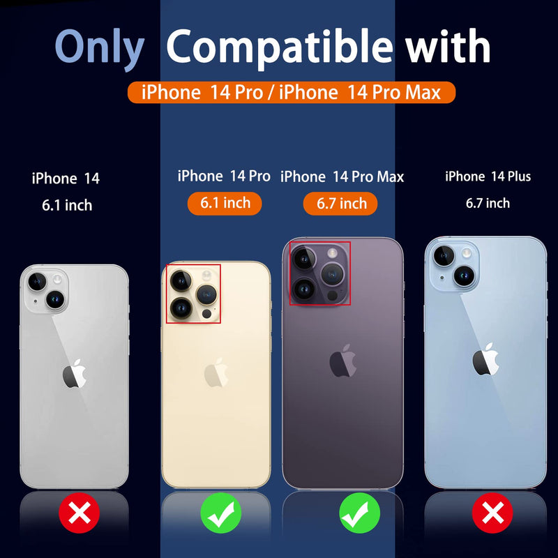[6 Pack] Ferilinso Camera Lens Protector for iPhone 14 Pro iPhone 14 Pro Max Accessories Camera Cover 9H Glass Unbreakable Protection Case Friendly No Distortion or Difference in Picture Quality