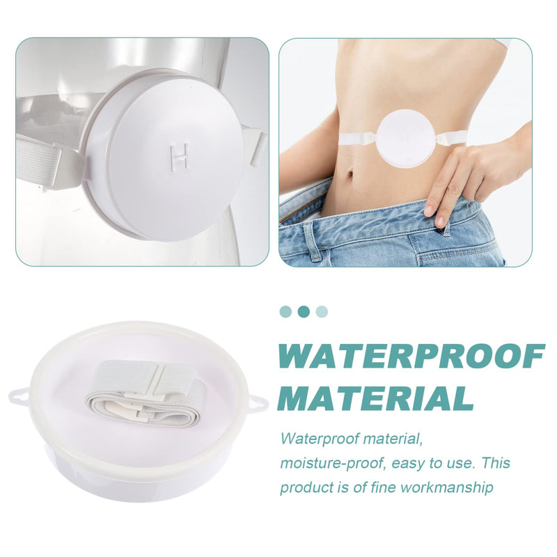 ARTIBETTER Ostomy Shower Guard Stoma Ostomy Waterproof Bath Cover Silicone Ostomy Belt Shower Protector for Shower Practical Wound Protector White