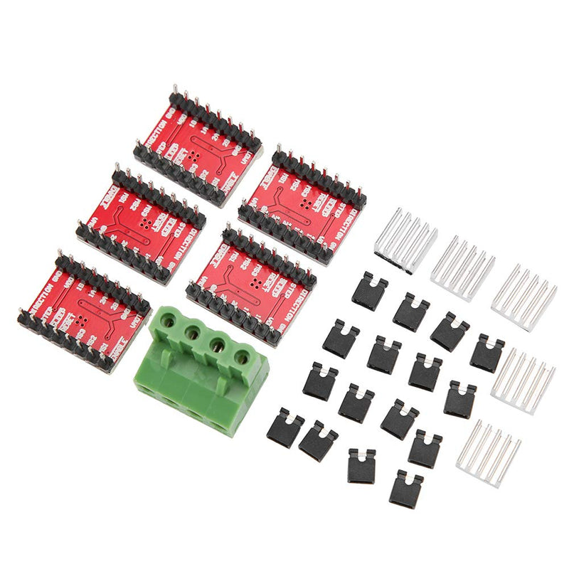 3D Printer Controller DIY Kit, RAMPS 1.4 + 2560 R3 Board + 5pcs A4988 Stepper Motor Driver & Heatsink for Arduino RepRap