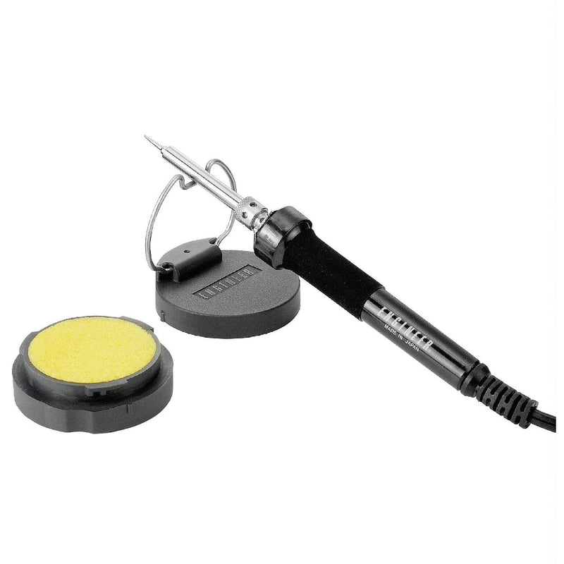 ENGINEER SS-05 Portable Soldering Tip Cleaner, Soldering Iron Stand with 2pcs Different Density Cleaning Sponges, Made in Japan Black