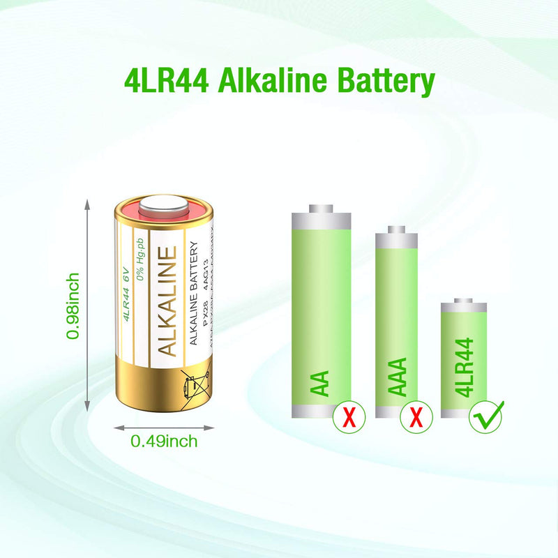 EBL 6 Volt Battery 4LR44 Dog Collar Batteries (10 Pack) 6V Alkaline Batteries 476A / PX28A / A544 / K28A / L1325