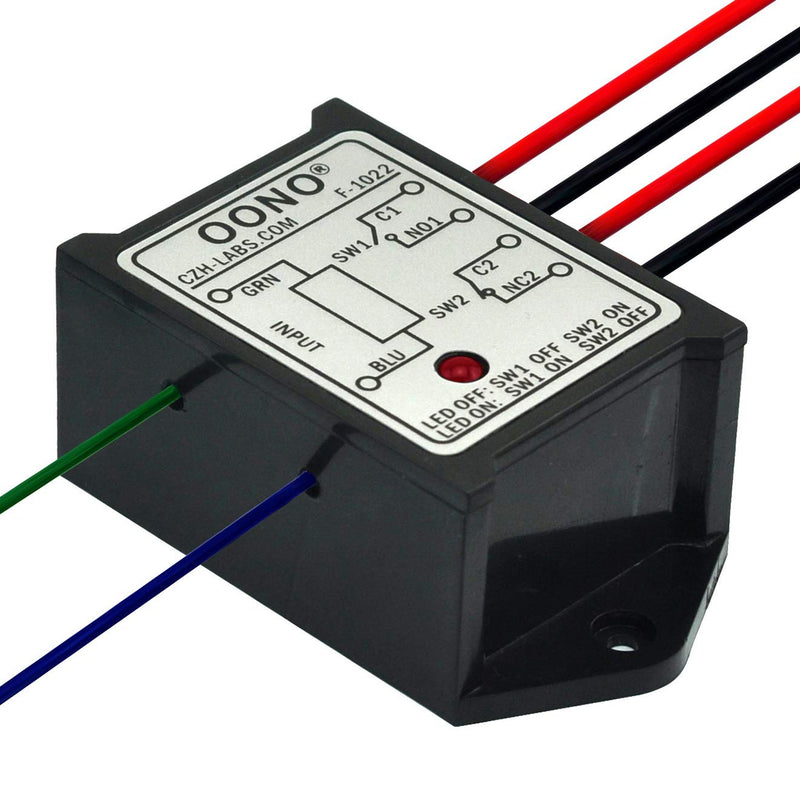 OONO DPST 1NO 1NC 8Amp Power Relay Module, AC/DC 12V Control Voltage