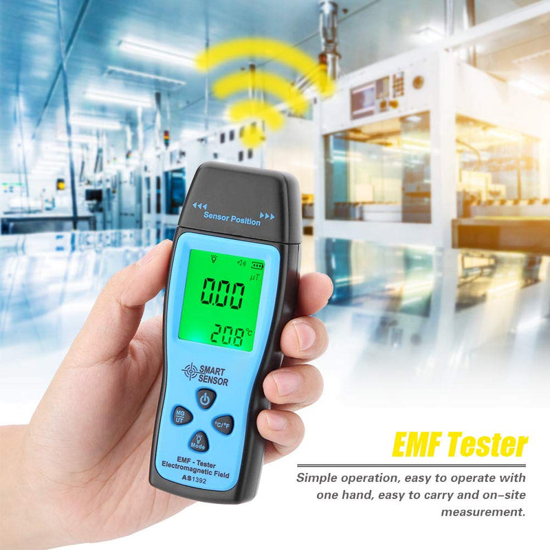 Smart Sensor AS1392 EMF Mini LCD Display Digital Electromagnetic Radiometer Tester for Home EMF Inspections/Office/Outdoor 0~2000mG (Without Battery)