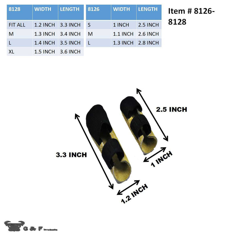 G & F Products 8128XL Cowhide Leather Guard, Finger Protection, X-Large, Xlarge, Tan Tan Tan Brown/Tan Finger Guard