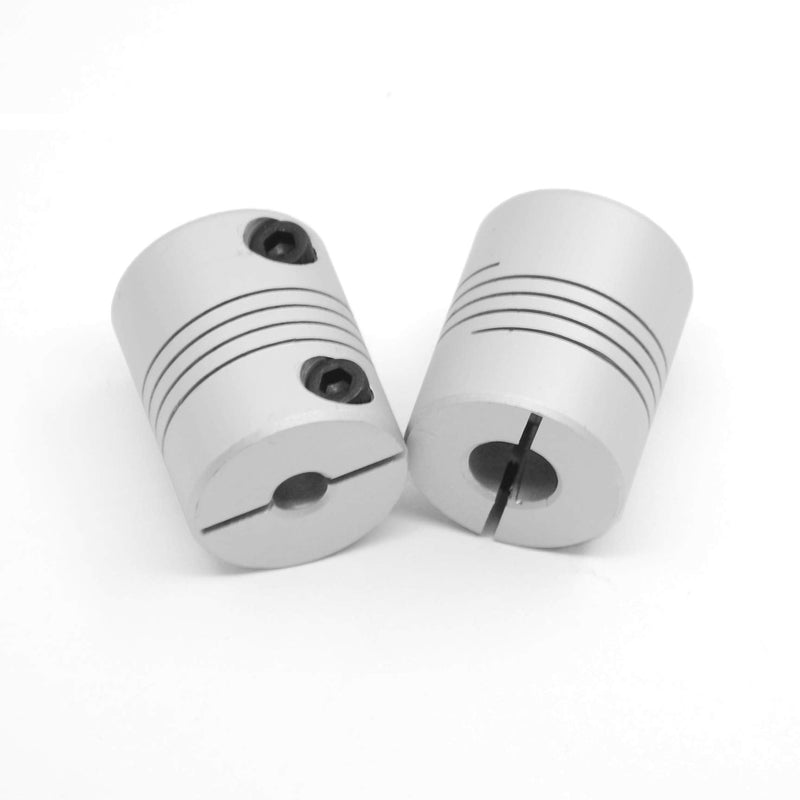 Befenybay 2PCS 5mm to 8mm Flexible Shaft Coupling 25mm Length 20mm Diameter for Stepper Motor Coupler Aluminum Alloy for 3D Printer CNC Machine (5x8mm) D20 L25 5-8mm