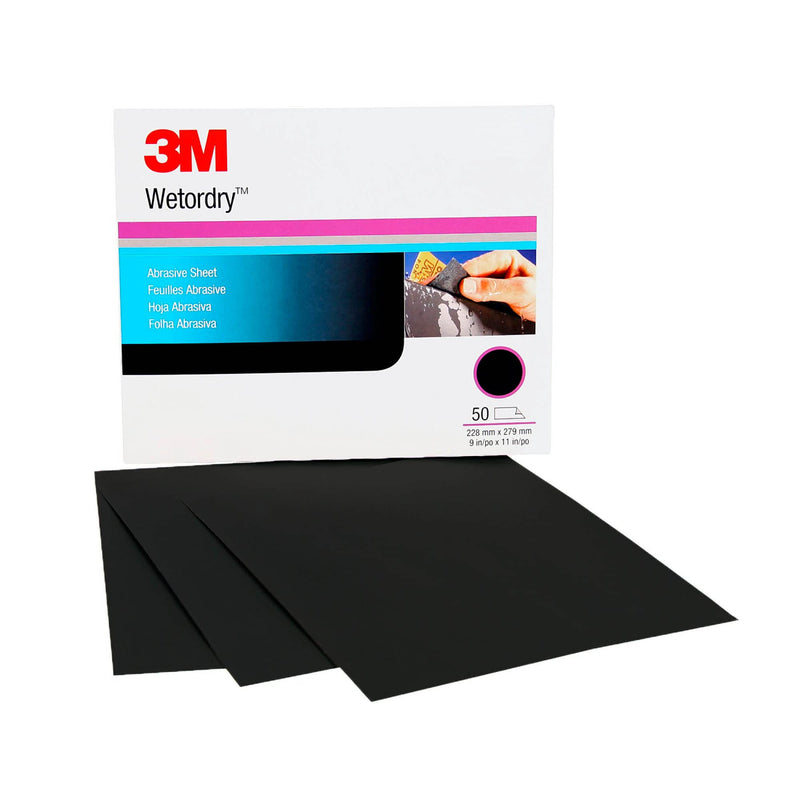 3M Wetordry Abrasive Sheet 213Q, 02035, P800, 9 in x 11 in, 50 sheets per carton